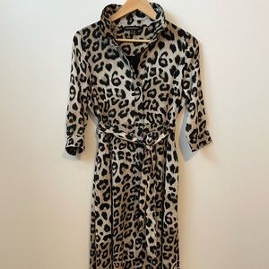Banana Republic Leopard Print Long Sleeve Dress